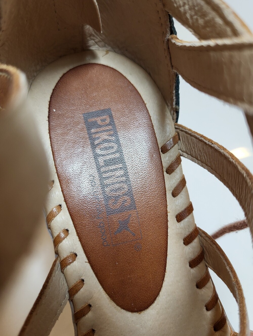 Pikolinos Leather Gladiator SANDALS Womens EU 39 US 8.5 - 9 Brandy Brown *READ - Picture 13 of 16